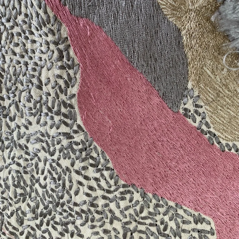 New West Elm Abstract Textured Accent Throw Pillow Cover 12x21 -Blush/Silver